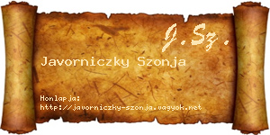 Javorniczky Szonja névjegykártya